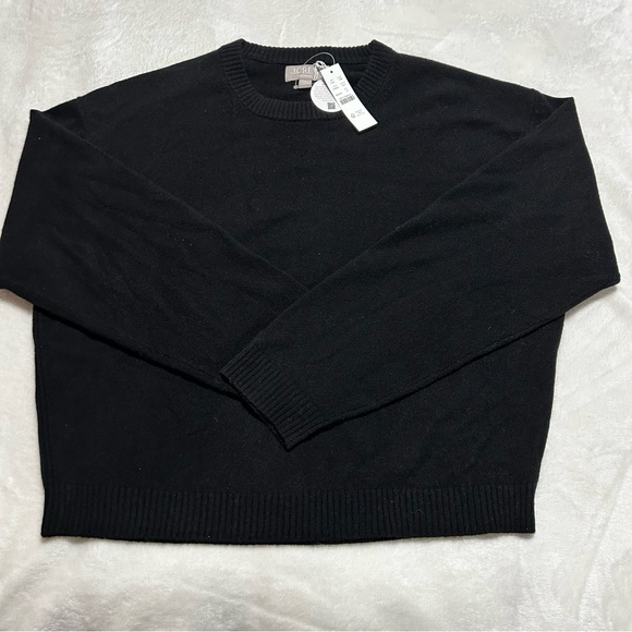 J. Crew Black Cashmere Sweater Crewneck NWT Perfect Cashmere - Picture 2 of 3